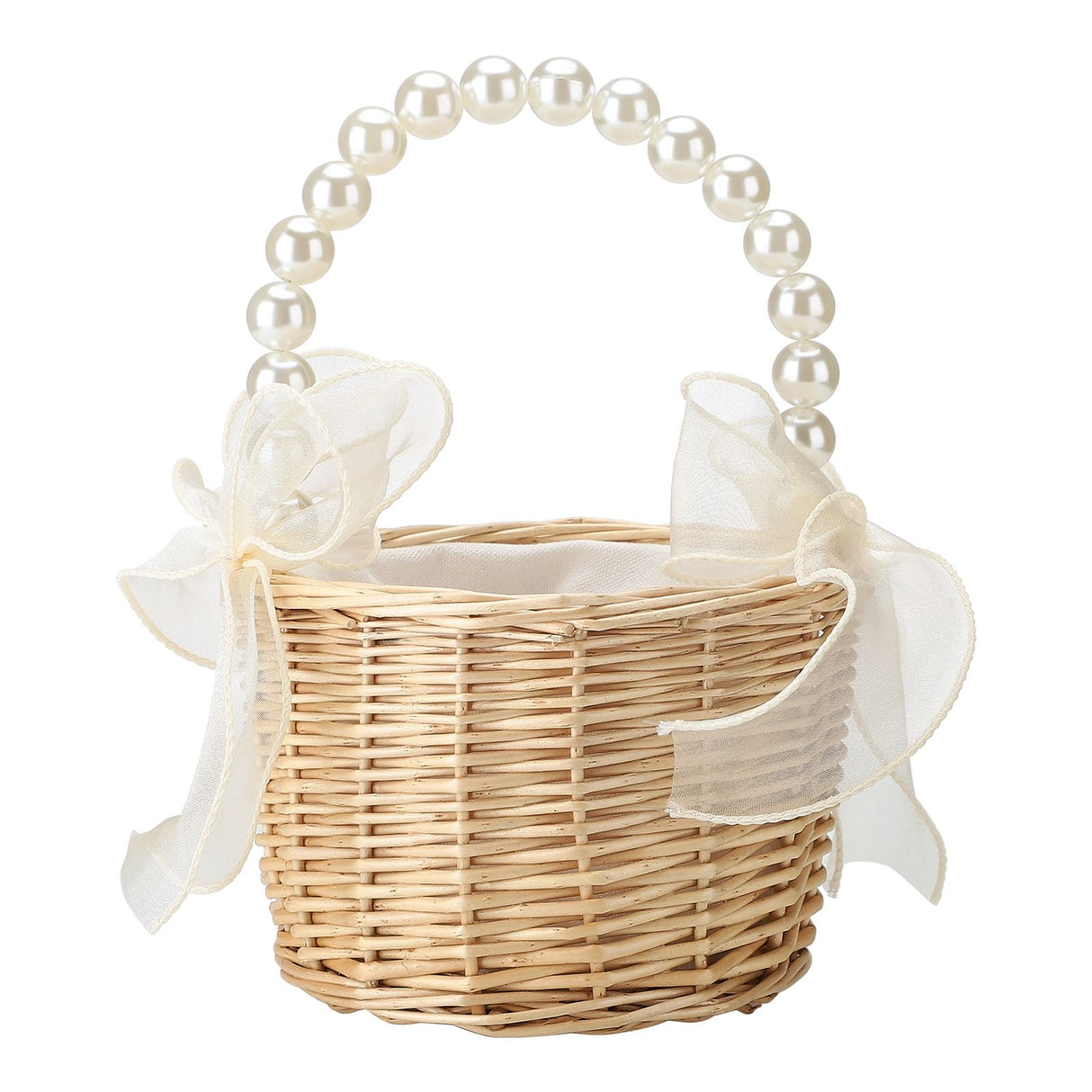 Wedding Ceremony Ring Pillow Flower Basket Portable Burlap Bowknot Vintage Wedding Basket