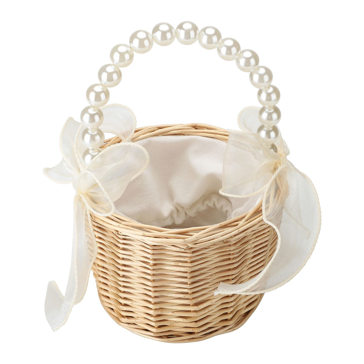 Wedding Ceremony Ring Pillow Flower Basket Portable Burlap Bowknot Vintage Wedding Basket