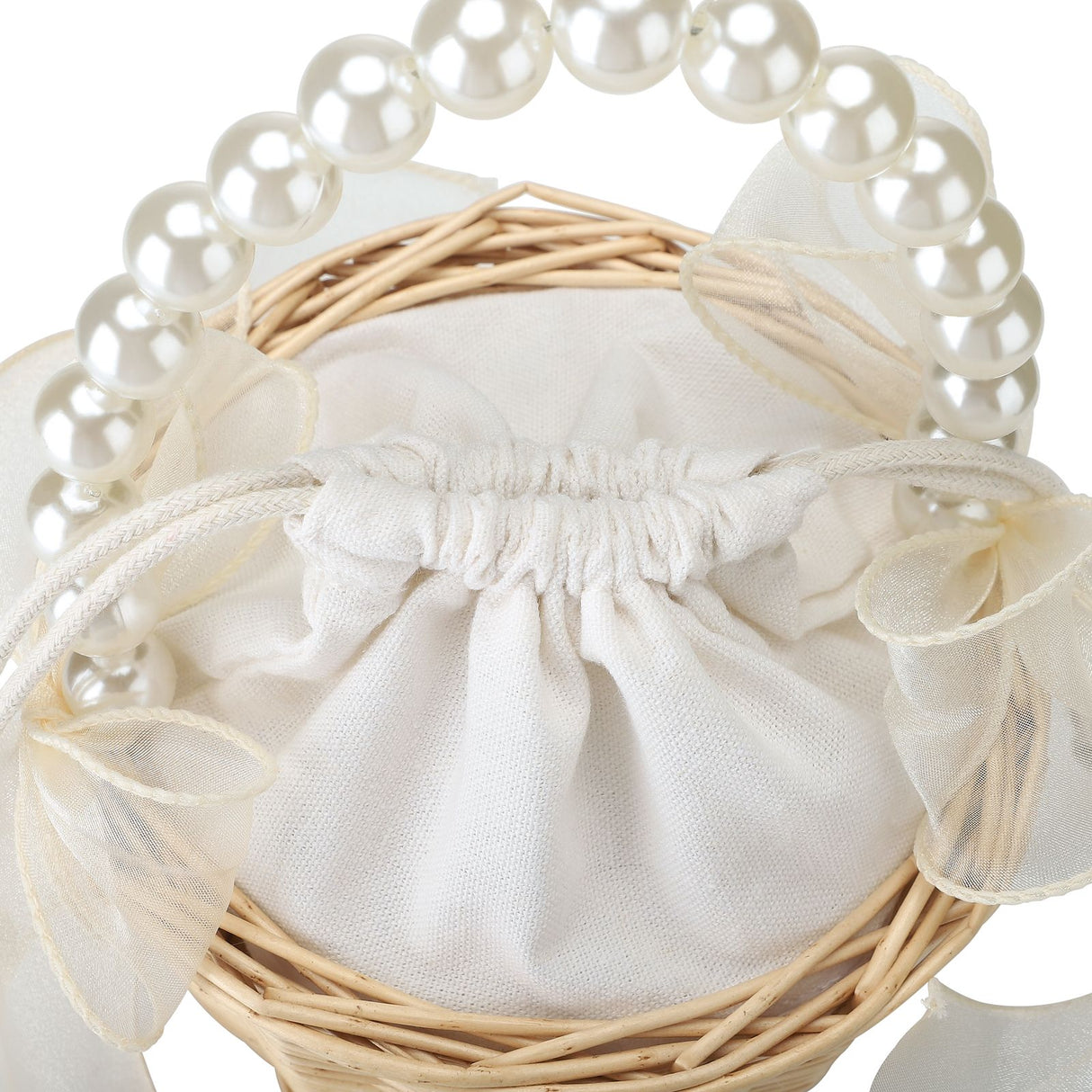 Wedding Ceremony Ring Pillow Flower Basket Portable Burlap Bowknot Vintage Wedding Basket
