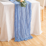 Pleated Cheese Cloth Table Flag Foldable Table Runner for Dining Table - Front View