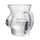 Glass Coffee Mug 480ml Large Capacity Glass Household Milk Juice Breakfast Cup with Handle - Top-Down View