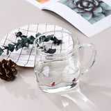 Glass Coffee Mug 480ml Large Capacity Glass Household Milk Juice Breakfast Cup with Handle - Low Angle