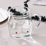 Glass Coffee Mug 480ml Large Capacity Glass Household Milk Juice Breakfast Cup with Handle
