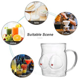 Glass Coffee Mug 480ml Large Capacity Glass Household Milk Juice Breakfast Cup with Handle