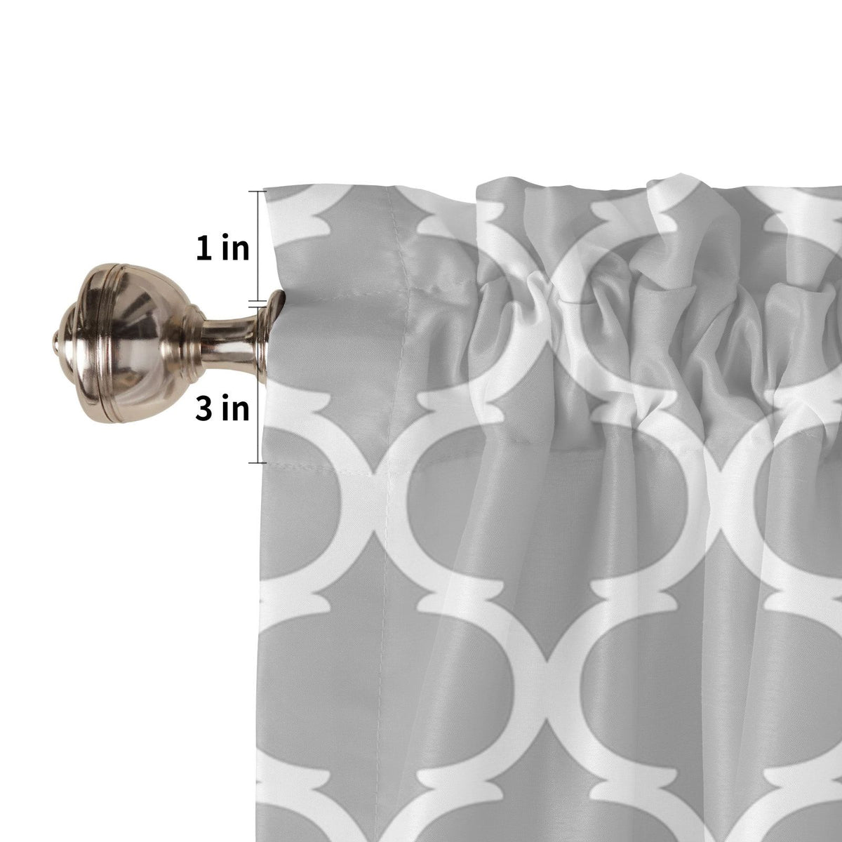 Window Top Curtain Fashion Printing Light Blocking Valance Short Curtain for Home Use 137x45cm