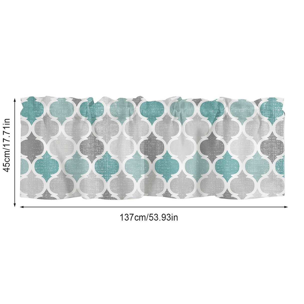Window Top Curtain Fashion Printing Light Blocking Valance Short Curtain for Home Use 137x45cm