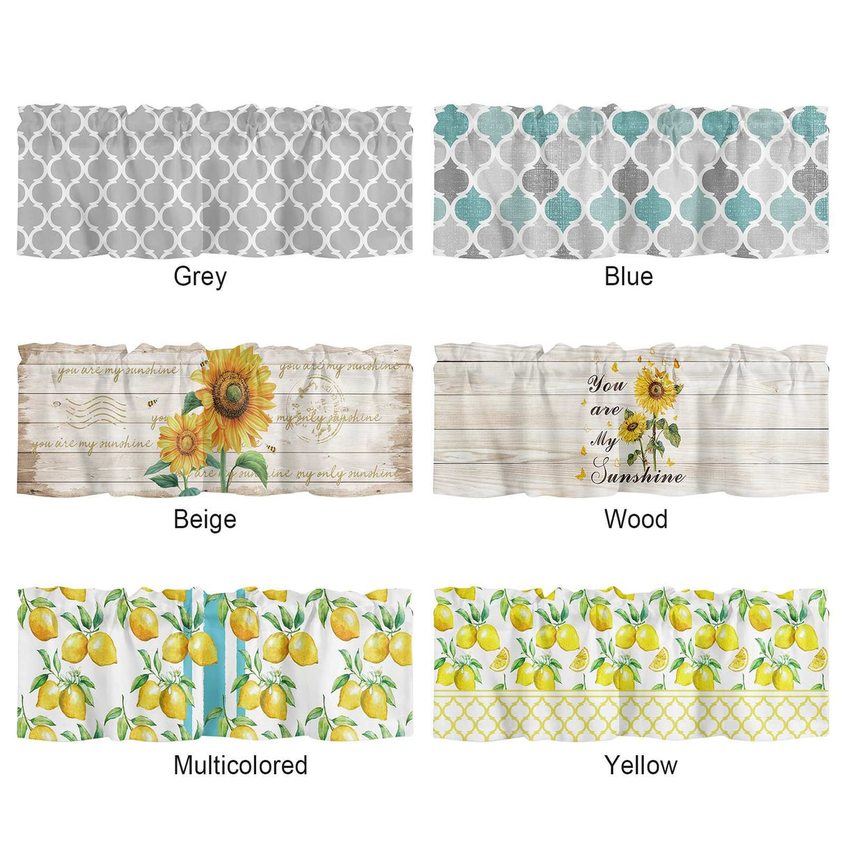 Window Top Curtain Fashion Printing Light Blocking Valance Short Curtain for Home Use 137x45cm