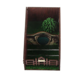 Bookshelf Insert Decoration Wood Miniature Gnome Cave Garden Bookshelf Insert Gift for Movie Fan - Front View