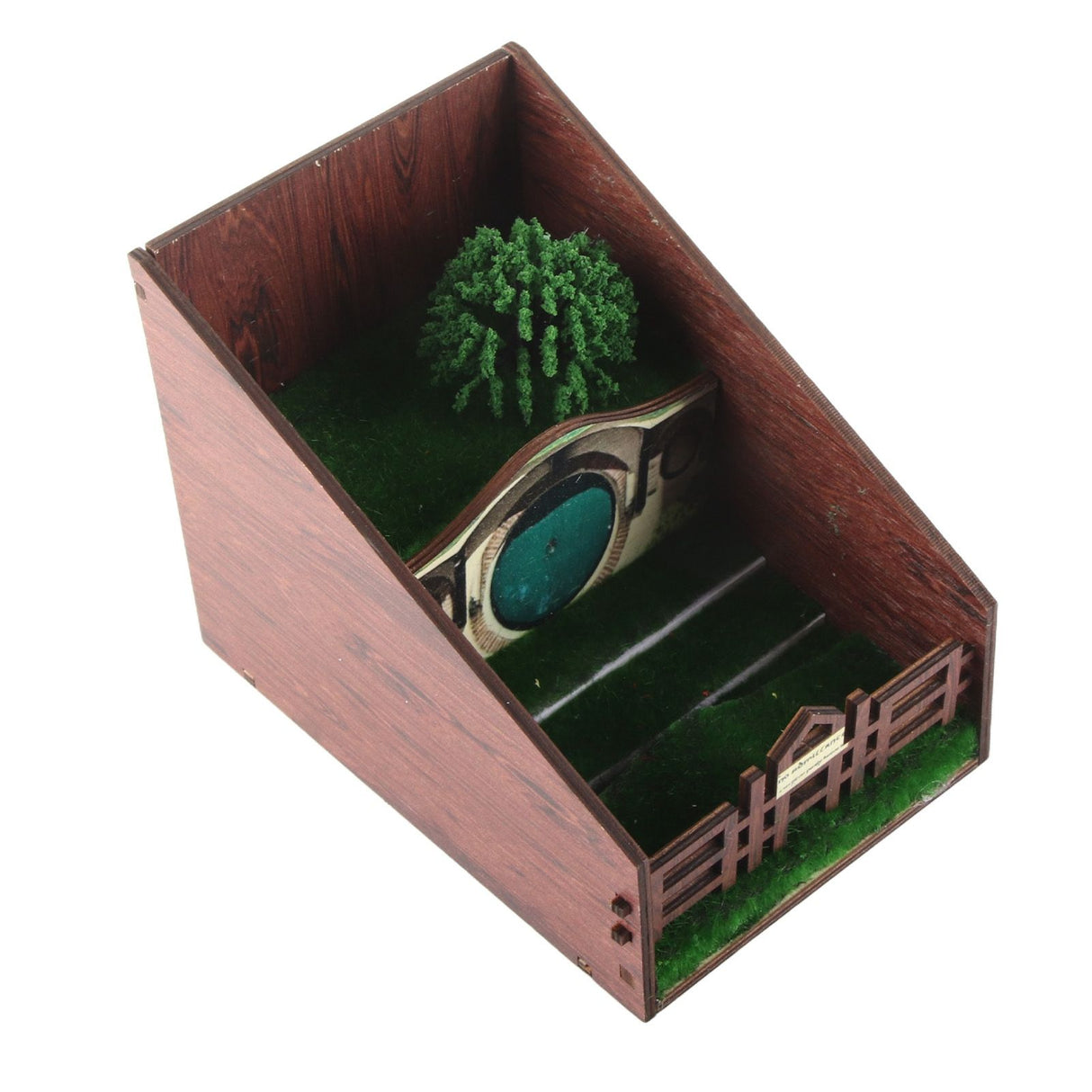 Bookshelf Insert Decoration Wood Miniature Gnome Cave Garden Bookshelf Insert Gift for Movie Fan