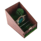 Bookshelf Insert Decoration Wood Miniature Gnome Cave Garden Bookshelf Insert Gift for Movie Fan