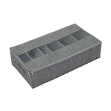Washable Cotton Linen Six Grid Shoe Box - Side View