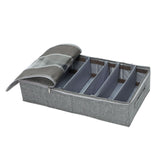 Washable Cotton Linen Six Grid Shoe Box
