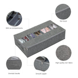 Washable Cotton Linen Six Grid Shoe Box - Extra Image
