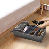 Washable Cotton Linen Six Grid Shoe Box