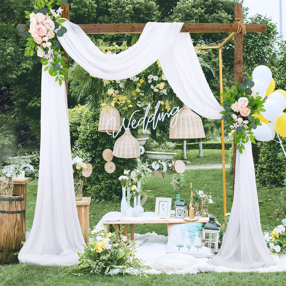Wedding Decoration Arrangement Veil Arch Veil Background Veil Wedding Arch Drapery