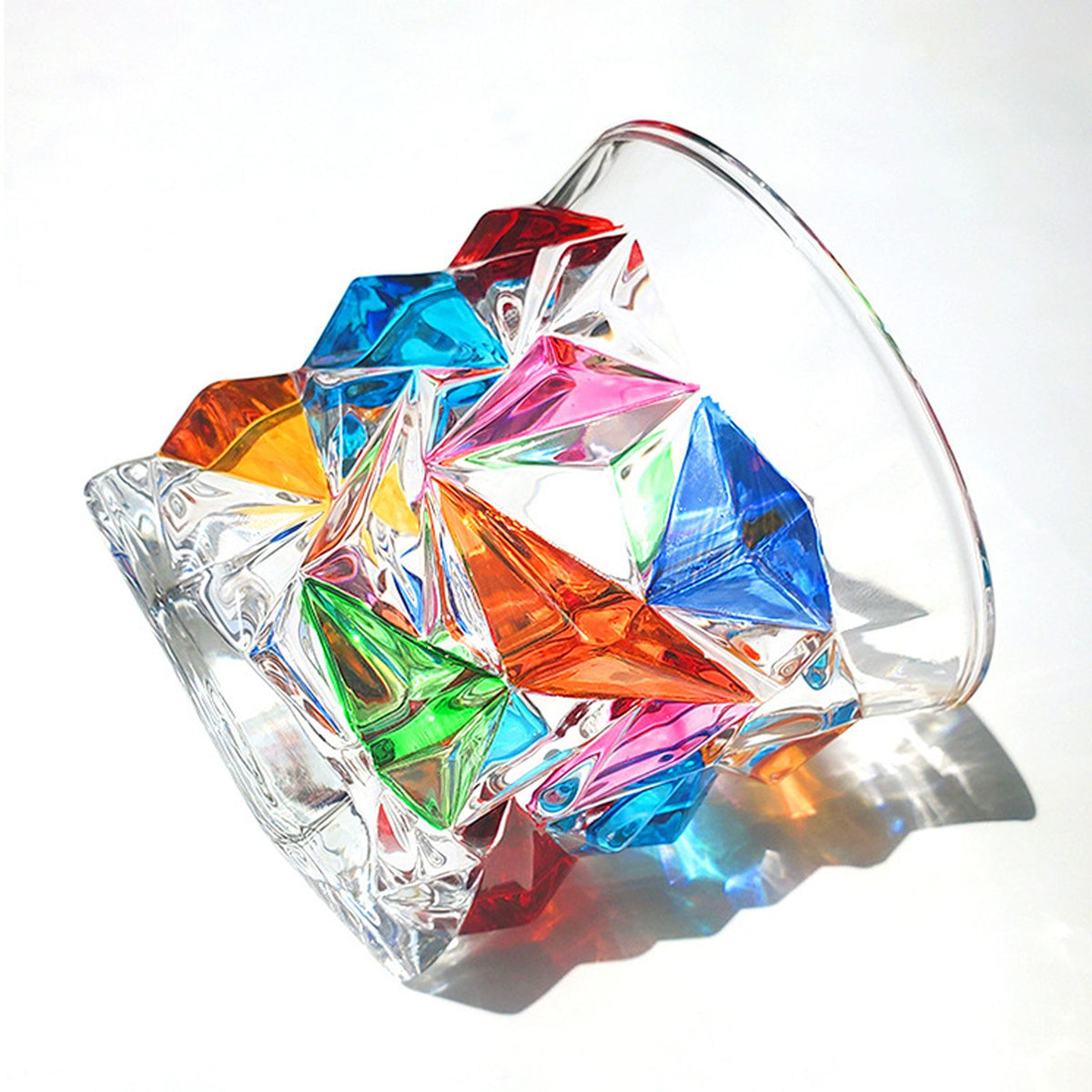 Whiskey Glass Multicolor 320ml Short Drinking Glass for Home