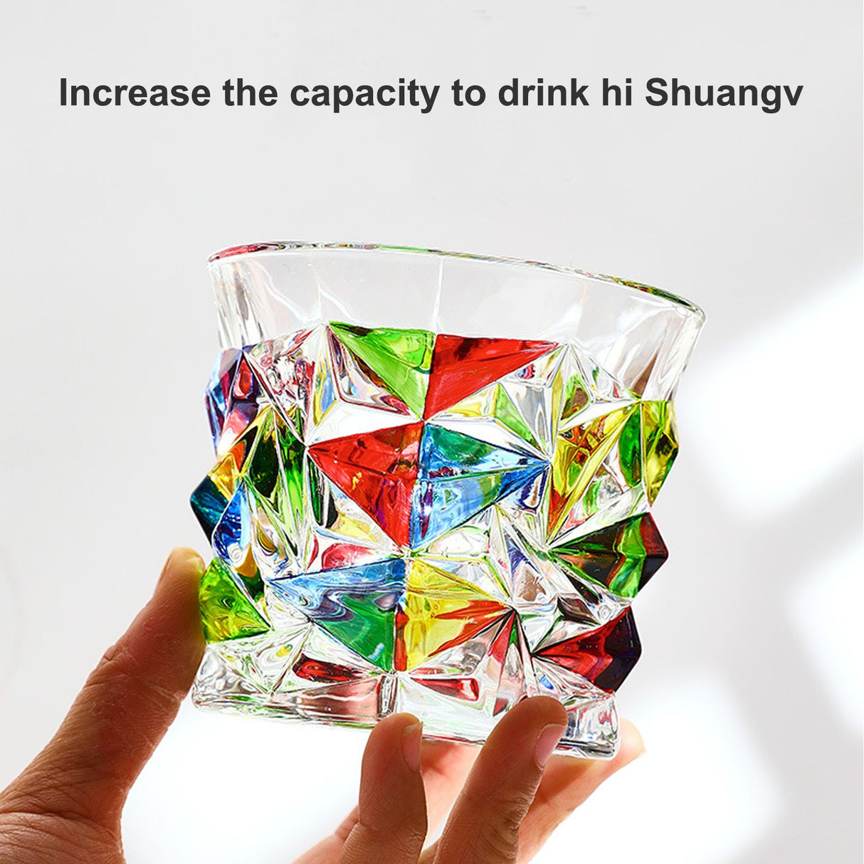 Whiskey Glass Multicolor 320ml Short Drinking Glass for Home