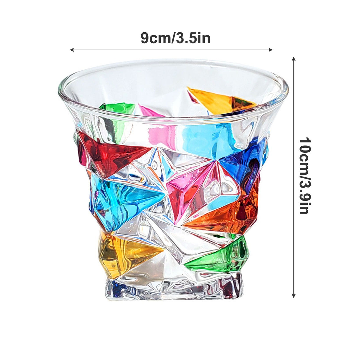 Whiskey Glass Multicolor 320ml Short Drinking Glass for Home