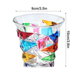 Whiskey Glass Multicolor 320ml Short Drinking Glass for Home