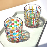 Whiskey Glass Multicolor 320ml Short Drinking Glass for Home - Close-Up Angle