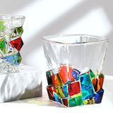 2PCS Whiskey Glass Multicolor 320ml Short Drinking Glass for Home