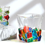 2PCS Whiskey Glass Multicolor 320ml Short Drinking Glass for Home