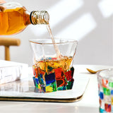 Whiskey Glass Painted Crystal Glass