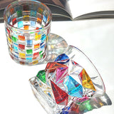Whiskey Glass Painted Crystal Glass - Rear View