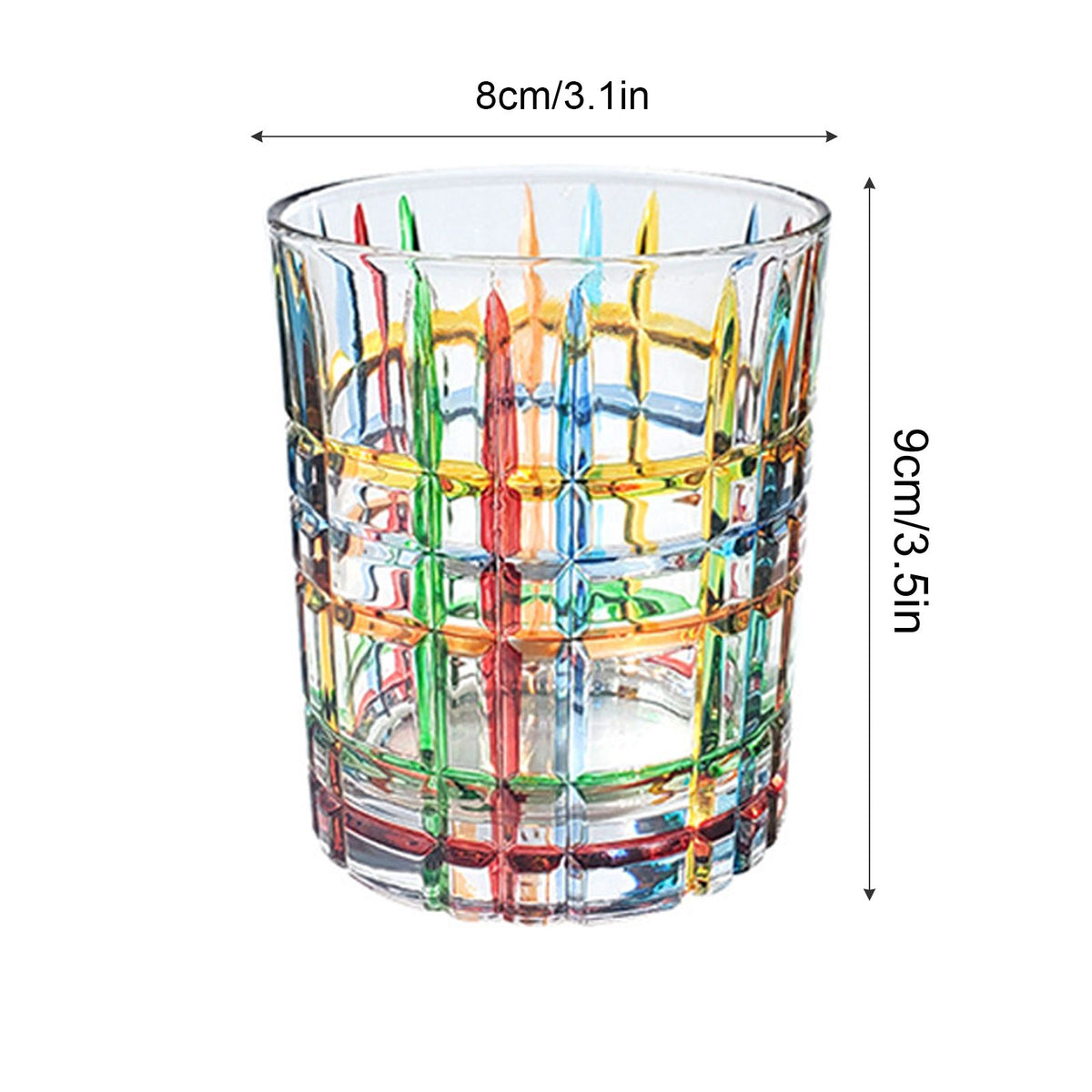 Whiskey Glass Painted Crystal Glass