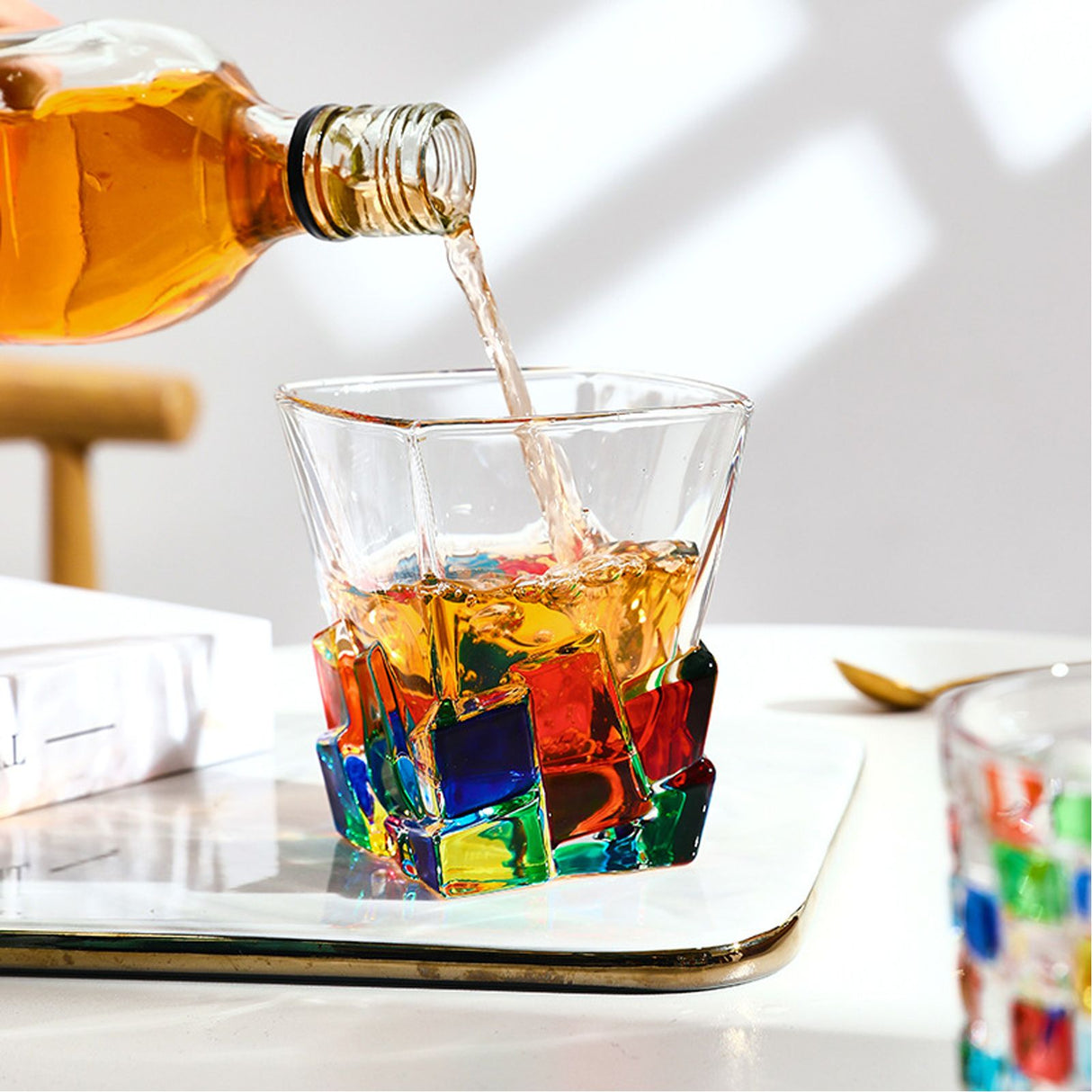 Whiskey Glass Painted Crystal Glass