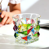 Whiskey Glass Painted Crystal Glass - Top-Down View