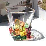 Whiskey Glass Painted Crystal Glass - Close-Up Angle