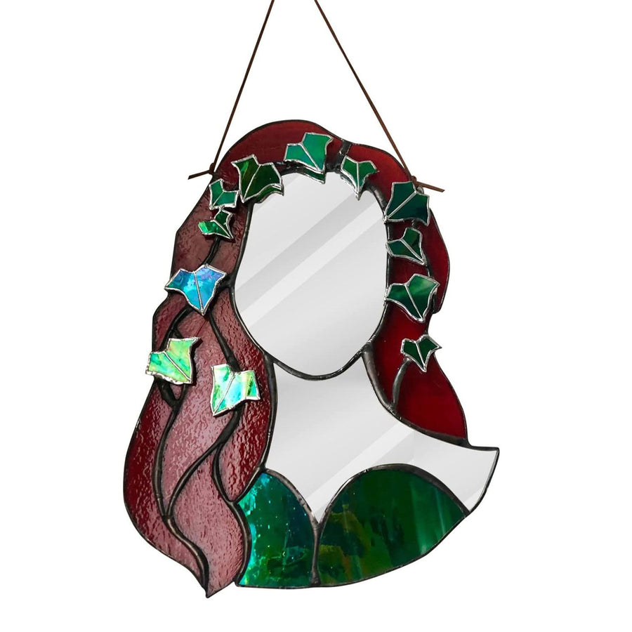 Glass Poison Ivy Mirror Glass Decorative Mirror for Entryway Bedroom Bathroom