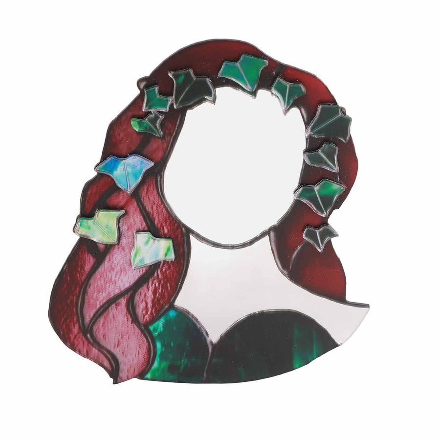 Glass Poison Ivy Mirror Glass Decorative Mirror for Entryway Bedroom Bathroom