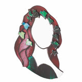 Glass Poison Ivy Mirror Glass Decorative Mirror for Entryway Bedroom Bathroom - Top-Down View