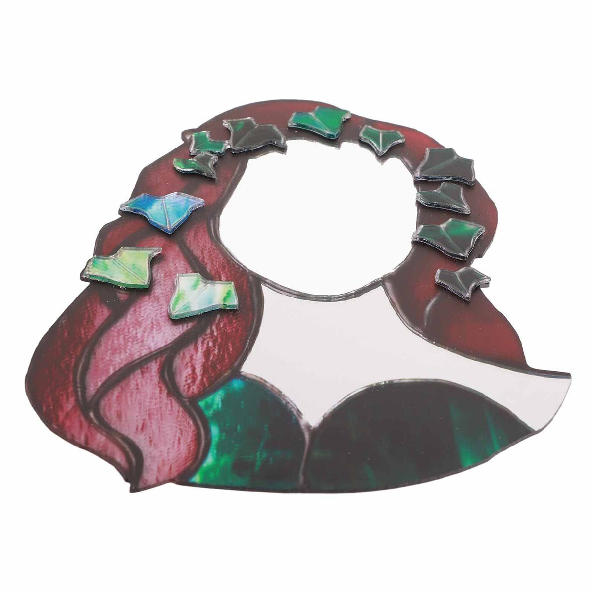 Glass Poison Ivy Mirror Glass Decorative Mirror for Entryway Bedroom Bathroom