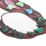 Glass Poison Ivy Mirror Glass Decorative Mirror for Entryway Bedroom Bathroom - Rear View
