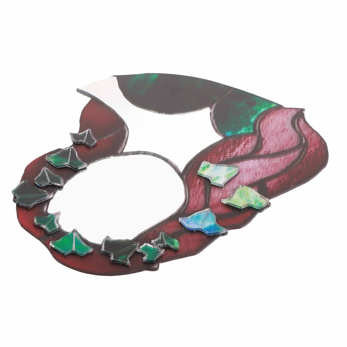 Glass Poison Ivy Mirror Glass Decorative Mirror for Entryway Bedroom Bathroom