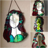 Glass Poison Ivy Mirror Glass Decorative Mirror for Entryway Bedroom Bathroom