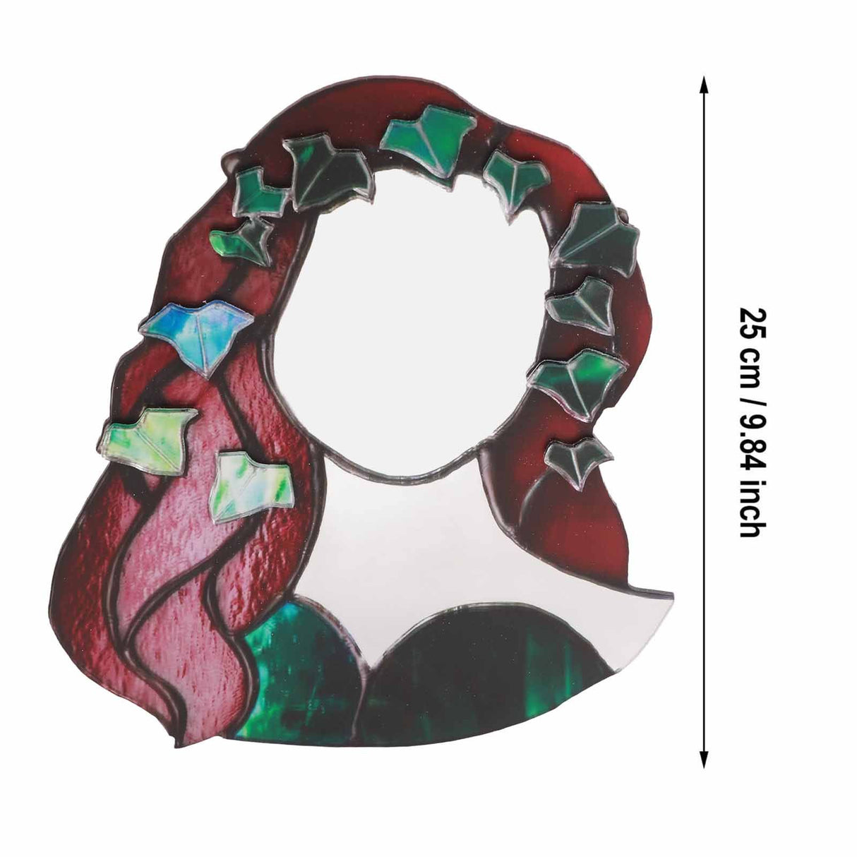 Glass Poison Ivy Mirror Glass Decorative Mirror for Entryway Bedroom Bathroom