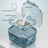 Three Layer Braces Case Denture Retainer Orthodontic Organizer Drainage Layered Portable Denture Bath Cup - 45-Degree Angle