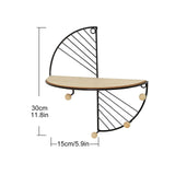 Simple Round Wall Shelf Multifunctional Geometric Wall Art Shelf Home Bedroom Wall Storage Shelves