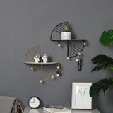 Simple Round Wall Shelf Multifunctional Geometric Wall Art Shelf Home Bedroom Wall Storage Shelves