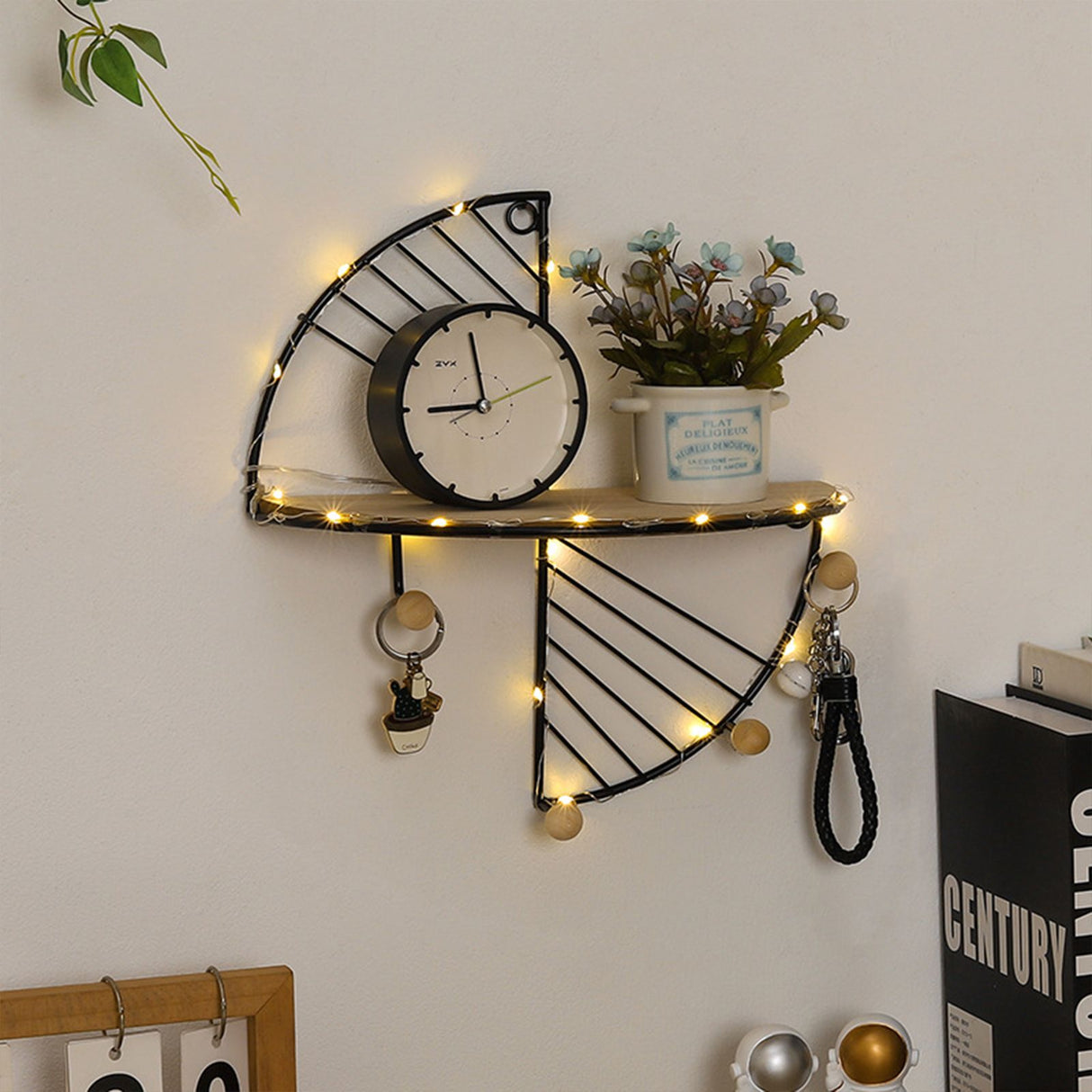 Simple Round Wall Shelf Multifunctional Geometric Wall Art Shelf Home Bedroom Wall Storage Shelves