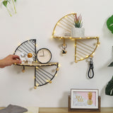 Simple Round Wall Shelf Multifunctional Geometric Wall Art Shelf Home Bedroom Wall Storage Shelves