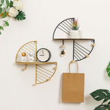 Simple Round Wall Shelf Multifunctional Geometric Wall Art Shelf Home Bedroom Wall Storage Shelves - Extra Image