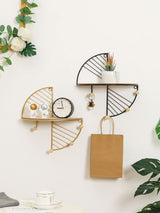 Simple Round Wall Shelf Multifunctional Geometric Wall Art Shelf Home Bedroom Wall Storage Shelves - Extra Image