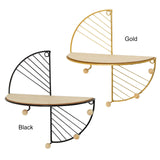 Simple Round Wall Shelf Multifunctional Geometric Wall Art Shelf Home Bedroom Wall Storage Shelves - Extra Image