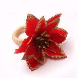 6PCS Napkin Set Red Elegant Christmas Flower Napkin for Birthday Party Wedding