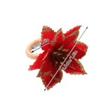 6PCS Napkin Set Red Elegant Christmas Flower Napkin for Birthday Party Wedding - Rear View